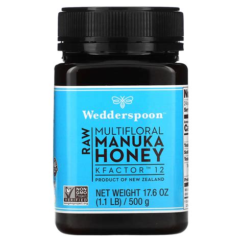 Wedderspoon Raw Multifloral Manuka Honey KFactor 12 1 1 Lb 500 G