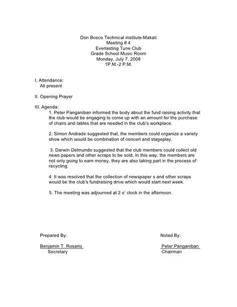 A minutes of meeting template has sections for each topic of discussion, including agenda item, presenter, discussion, conclusions, action items, owners, and deadlines. Sample Minutes Of The Meeting