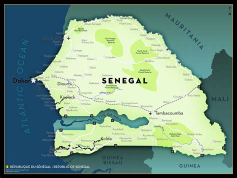 Senegal Executive Style Wall Map