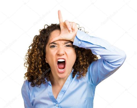 Woman Showing Loser Sign — Stock Photo © Siphotography 53687285