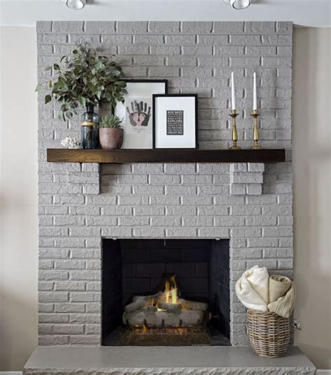 To paint a brick fireplace it is important to clean the surface of the lining using a wire brush to remove dirt and jutting mortar of cement. Modern Rustic Painted Brick Fireplaces Ideas 26 | Painted ...