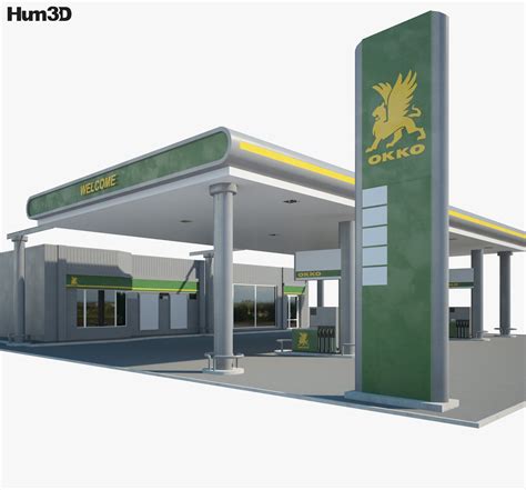 Okko Gas Station 001 3d Model Architecture On Hum3d