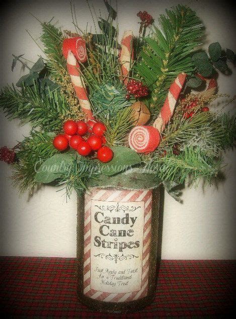 Primitive Holiday Candy Cane Arrangement By Countryimpressions 2300