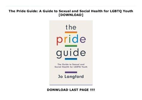 The Pride Guide A Guide To Sexual And Social Health For Lgbtq Youth