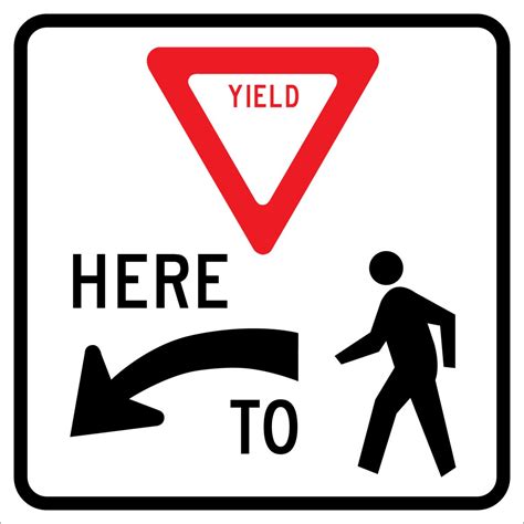 vehicles must yield here to pedestrians intersection sign frr432