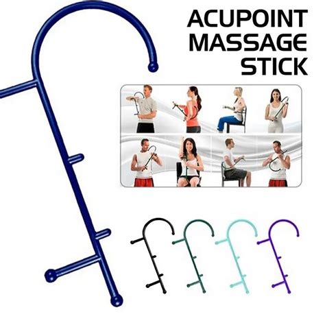 Full Body Cane Back Hook Massager Neck Self Muscle Pressure Stick Tool Acupoint Massage Stick