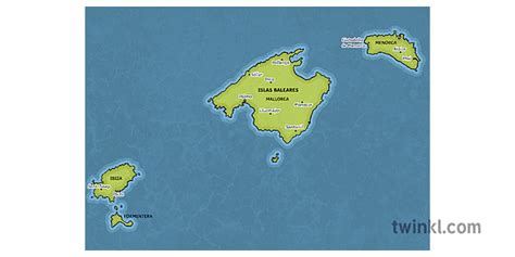 Map Of Balearic Islands Illustration Twinkl
