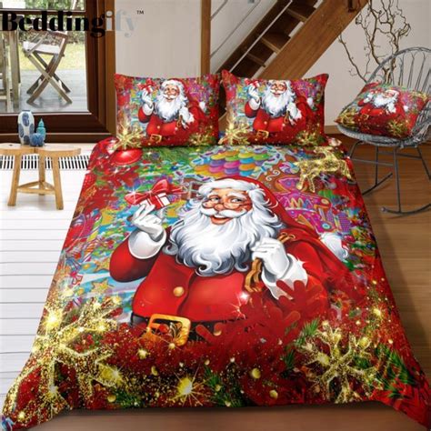 Santa Claus Is Coming To Town Bedding Set Bedding Set Bedding Sets Quilt Comforter