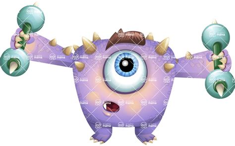 Cute Crazy Monster Cartoon Vector Character Work Out Graphicmama