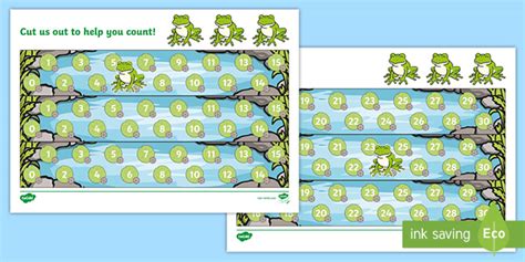0 30 Number Line Frogs And Lily Pads Teacher Made