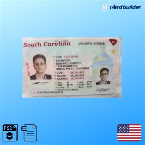 South Carolina Drivers License Template