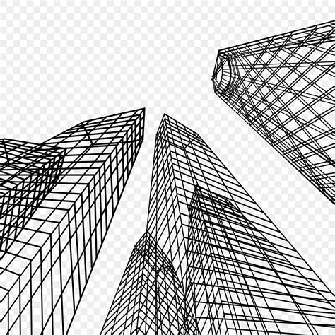 Low Angle Skyscraper Digital Geometric Building Sky Drawing Building