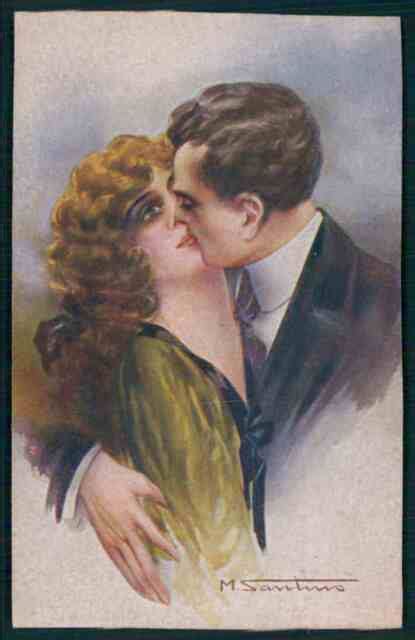 Bb Art Santino Love Romance Glamour Couple Kiss Original Old S