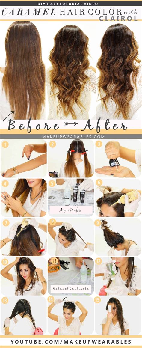 Next, she coloured over this patchy orange with a medium brown semi. How to Color Hair at Home: Caramel Brown Ombre | Brunette ...