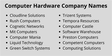 400 Computer Hardware Company Names That Everyone Will Like
