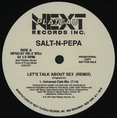 Salt N Pepa Let s Talk About Sex Remix Vinyl ⅓ RPM