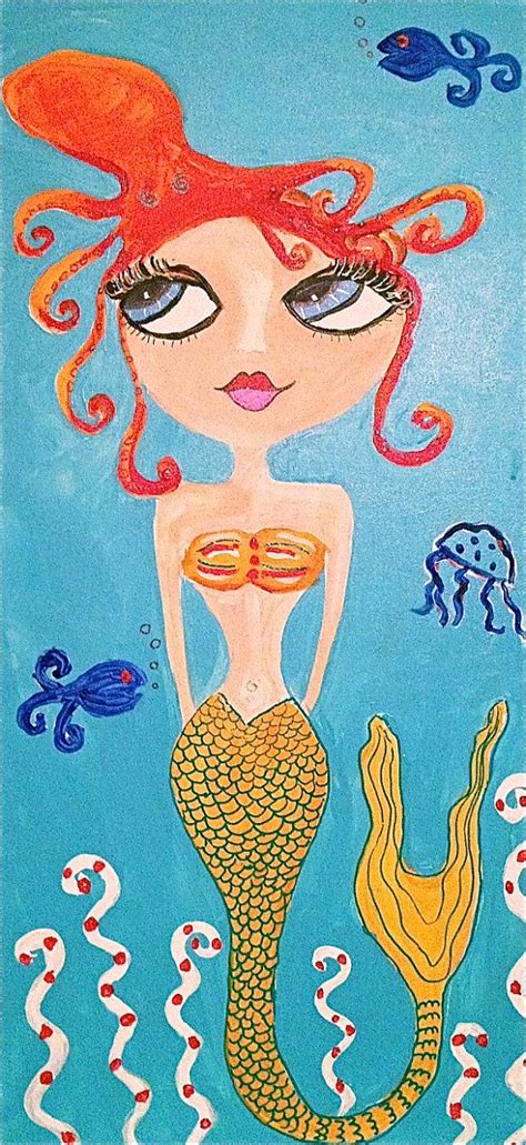 Octopus Mermaid By Beckyswhimsicalart On Etsy 15000 Big Eyes Art