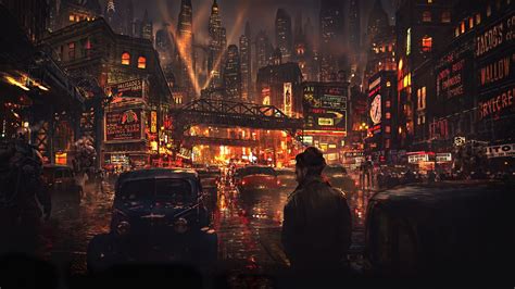 Wallpaper Night Artwork Futuristic City Cyberpunk Cyber Science