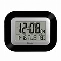 Westclox Black Digital LCD Wall Clock with Date, Day and Temperature ...