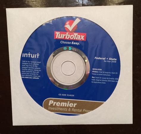 Intuit Turbotax Premier Edition Federal State Investments