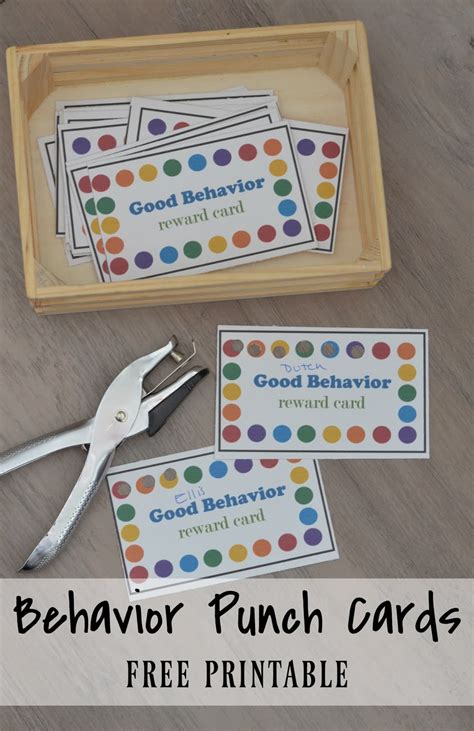 free printable reward punch cards