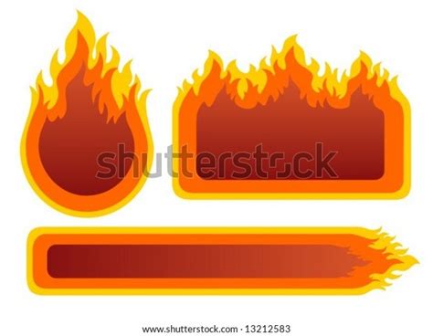 Three Ornate Fire Frames Isolated On Stock Vector Royalty Free