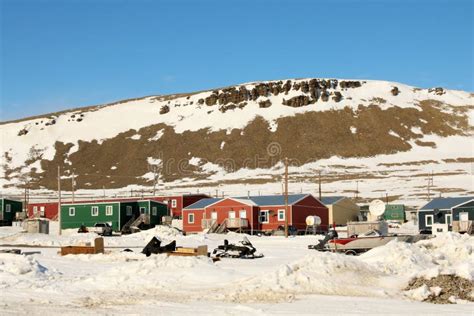 Colorful Houses At Resolute Bay Nunavut Canada Stock Image Image Of