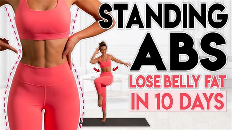 STANDING ABS LOSE BELLY FAT In Days Minute Home Workout YouTube