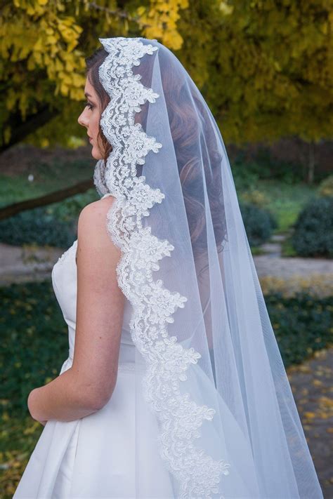 Cathedral Length Lace Mantilla Wedding Veil Vg1001 Wedding Veils Lace