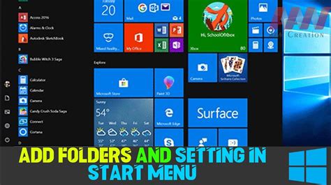 How To Add Folders And Setting In Windows 10 Start Menu Tubemarch