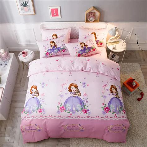3d Disney Sofia Princess Bed Linen Single Twin Queen Full Size Comforter Set Girl Beddings