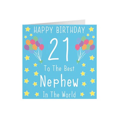 Nephew 21st Birthday Card Happy Birthday 21 To The Best Nephew In The