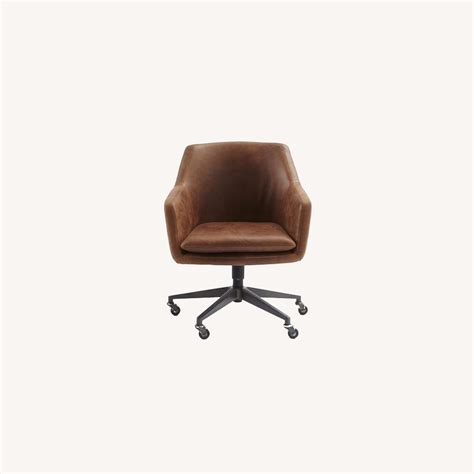 West Elm Helvetica Leather Office Chair Aptdeco