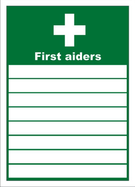 Northrock Safety List Of First Aiders Sign