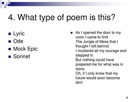 Ppt Types Of Poetry Powerpoint Presentation Free Download Id4230748