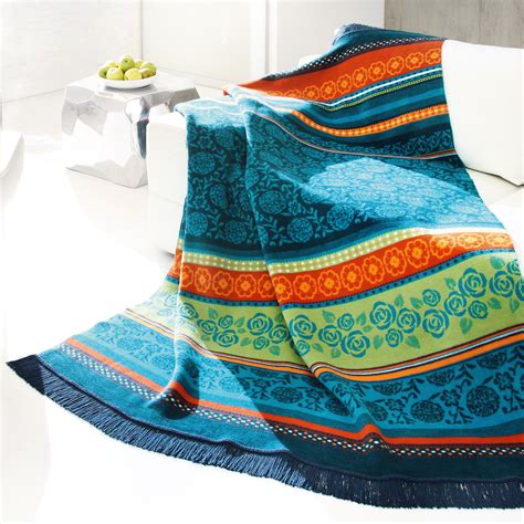 Bocasa Oleana Blue Woven Throw Blanket Free Shipping Today