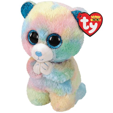 New Ty Beanie Boos Hope United Way Charity Tie Dye Praying Bear Glitter Eyes Small 6 Plush