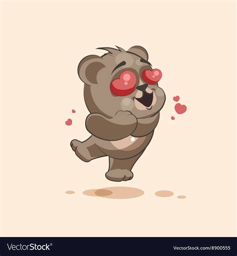 Isolated Emoji Character Cartoon Bear In Love Vector Image
