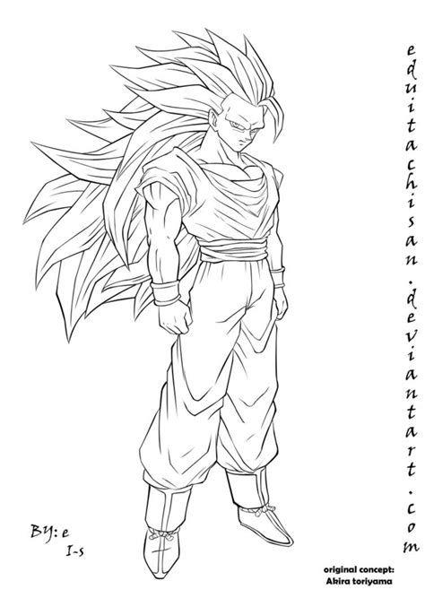 Goku Ssj3 Lineart By Eduitachisan On Deviantart