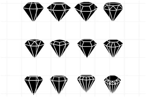 Gem Svg Set For Cut Diamond Print Jewel Cutting