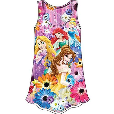 Disney Princess Cinerella Ariel Rapunzel Belle Girls Floral Print Dress