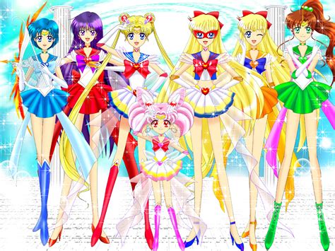 Luna Rune Aino Minako Chibi Usa Hino Rei Kino Makoto Mizuno Ami Sailor Chibi Moon Sailor