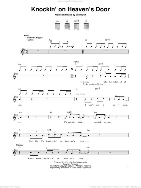 Knocking On Heavens Door Chords Sheet And Chords Collection