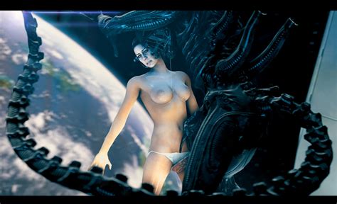 Rule 34 3d Alien Isolation Alien Franchise Amanda Ripley Cheopsfm Drooling Female Fingering