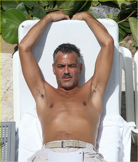 George Clooney Is A Shirtless Man Who Stares At Goats Photo George Clooney Shirtless