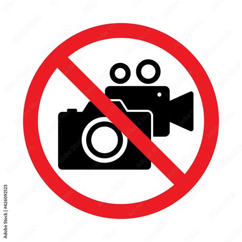 No Photography Camera And Video Record Sign Taking Pictures And