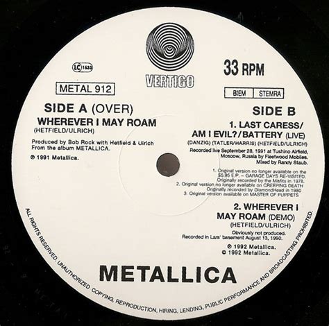 Metallica Wherever I May Roam Releases Discogs
