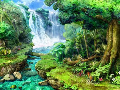 Tropical Rainforest Waterfalls Wallpaper Wallpapers Gallery
