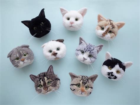 Cat Pom Poms Asian Quilts Pom Pom Animals Yarn Diy Projects