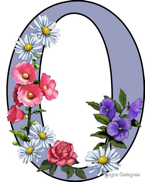 Initial O Letter O Monogram Alphabet Flower Art Decorated Letter